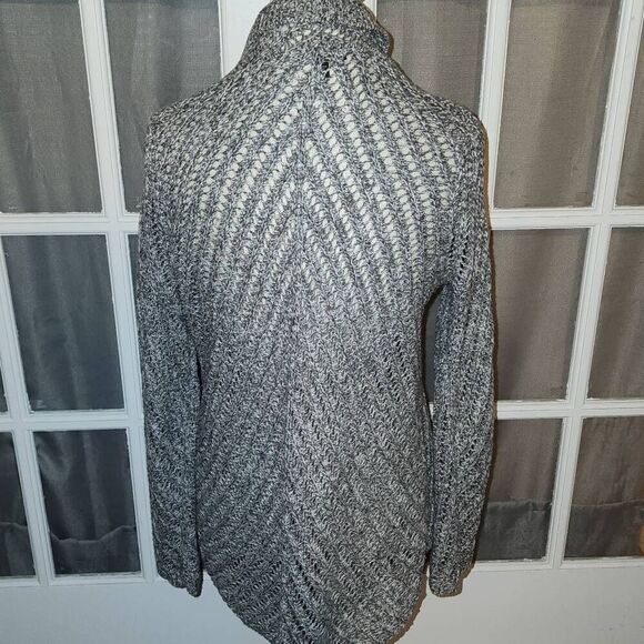 Eileen Fisher Womens Heathered Gray Open Front Cardigan Sweater Medium - Picture 2 of 5